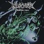 "Immortal Pain" in aggressiver Schrift, grünes drachenähnliches Wesen auf dunklem Hintergrund, dynamische Komposition., LP