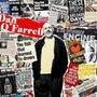 Texte: Dan O’Farrell, The fish that learned to drown. Person inmitten von Zeitungsausschnitten und Collagen., LP