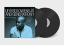 "Ulysses Owens Jr. and Generation Y - Kind of Grunge." Ulysses im Profil, blaues Farbschema, zwei Schallplatten., LP