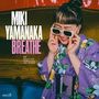 Text: "MIKI YAMANAKA BREATHE". Frau in lila Kimono hält Sonnenbrille, lächelnd., CD