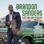 Brandon Sanders: Lasting Impression. Ein Mann in Anzug mit Becken, vor einem grünen Auto, palmenbewachsener Hintergrund., CD