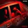 Text oben rechts: "ELENI DRAKE". Unten rechts: "CHUCK". Frau in rotem Licht in einem alten Auto, rauchend., LP