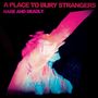 "A Place to Bury Strangers" und "Rare and Deadly" in rosa Schrift. Mystische Illustration einer Person mit verschwommenen Farben., CD