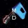 Der Text "MXD" ist prominent platziert. Eine farblich verzerrte Illustration eines Handmixers auf schwarzem Hintergrund., LP
