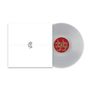 Auf einem weißen Cover steht "MERCURIAL SILENCE" mit einem dekorativen Symbol darunter. Daneben eine transparente Vinyl-Schallplatte., LP