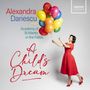 „Alexandra Dariescu, Piano; Academy of St Martin in the Fields; A Child’s Dream.“ Frau in Rot hält bunte Luftballons.