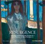 Rezitation von "RESURGENCE" und musikalische Details auf einem Gemälde einer unscharfen Person vor abstraktem Hintergrund., CD