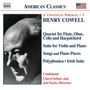 Henry Cowell (1897-1965): Instrumental,Chamber & Vocal Music 1, CD