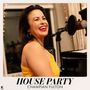 "House Party" und "Champian Fulton" sind die Texte. Eine lachende Frau im gelben Kleid steht vor einem Mikrofon., CD