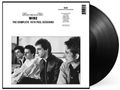 "RADIO BROADCAST WIRE THE COMPLETE 1978 PEEL SESSIONS." Schwarz-Weiß-Bild von vier Männern. Vinyl-Schallplatte im Hintergrund., LP