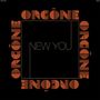 "NEW YOU" in der Mitte, umrahmt von mehrfach gedrehtem Text "ORGÖNE" in Vintage-Optik.