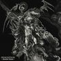 "PROSCRIPTION - Desolate Divine" steht unten. Ein komplexes, detailliertes Schwarz-Weiß-Illustration mit fantastischen Kreaturen., CD
