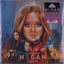 Oben rechts: „MEGAN“, „Original Motion Picture Soundtrack“, „Music by Anthony Willis“. Illustration eines Mädchens mit blauen Augen., 2 LPs