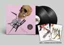 "FELIX LABAND - DARK DAYS EXIT" auf rosa Cover mit Totenkopf und Stuhl. Zwei schwarze Vinylplatten, Poster inklusive., 2 LPs