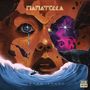 "MAMATERRA", "INNER SPACE", "ACID JAZZ". Eine Illustration eines Gesichts mit Rissen, tränenartigem Tropfen und einem Ozean., CD