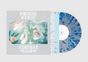 "PHOEBE RINGS ASEURAI" steht auf einem Plattencover mit Illustrationen von Figuren im Wasser und einer blau-weißen Schallplatte., LP