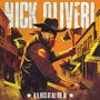 "NICK OLIVERI, N.O. HITS AT ALL VOL. 10". Illustration eines Cowboys in einer Wildweststraße mit Steckbriefen., LP
