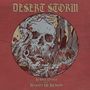 "Desert Storm. Buried Under the Weight of Reason." Illustration: Skelettschädel in Wald mit roten Pilzen., LP