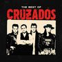 Text: "THE BEST OF CRUZADOS". Vier Männer in Lederjacken posieren cool nebeneinander. Retro-Stil., LP