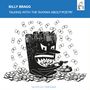 "Billy Bragg - Talking with the Taxman About Poetry". Illustration: Ein zahniges Monster mit Hochhäusern als Kopf, umgeben von Geldscheinen., LP