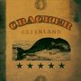 "CRACKER", "GREENLAND"; Illustration eines großen Wals und fünf Sterne darunter, in nostalgischem Design., CD