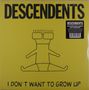 Text: DESCENDENTS, "I DON'T WANT TO GROW UP", "MASTERS RECLAIMED AND REISSUED". Gelbes Cover mit gezeichneter Figur., LP
