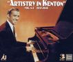 "ARTISTRY IN KENTON" Vol. 1-3 1937-1946. Ein Mann lächelt am Klavier. Unten sind Logos und '3 CD SET' zu sehen.
