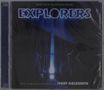 "EXPLORERS" und "Music Composed and Conducted by Jerry Goldsmith" in leuchtenden Buchstaben, zeigt ein beleuchtetes Tor mit Fahrrad., 2 CDs