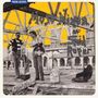 „Mojo Nixon and Skid Roper“ in verspielter Schrift. Zwei Männer mit Instrumenten auf einer Baustelle., LP