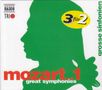 Wolfgang Amadeus Mozart: Naxos Mozart-Edition 1 - Große Symphonien, CD,CD,CD