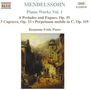 Felix Mendelssohn Bartholdy: Klavierwerke Vol.1, CD