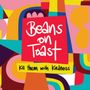 „Beans on Toast“ und „Kill them with Kindness“. Bunte, abstrakte Grafik mit lebhaften, krummlinigen Formen., CD