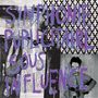 Text: "SYMPHONIE PUBLICITAIRE SOUS INFLUENCE". Hintergrund: Collage aus Zeitungen und Mustern, mit Person im Vintage-Stil., LP