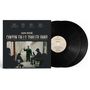 "Doppel-LP mit 'Ian Noe - Canyon Falls Trailer Band'. Schwarze Schallplatten, Menschen in Silhouette auf Veranda.", 2 LPs