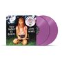 "THEY MIGHT BE GIANTS" und "JOHN HENRY" auf einem Albumcover. Mädchen mit Hammer, violette Schallplatten sichtbar.