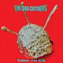 Text: "THE GOD CATCHERS" oben, "TIME TO GO" unten. Folienhelm mit Antennen auf rotem Hintergrund., LP
