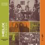 "HELIX PHOENIX 012CD" steht links. Mehrere Bilder von Musikern in verschiedenen Posen beim Musizieren. Vintage-Stil., CD
