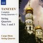 Serge Tanejew (1856-1915): Sämtliche Streichquartette Vol.1, CD