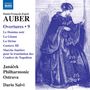 "Daniel-François-Esprit Auber, Overtures • 9; Janáček Philharmonic Ostrava, Dario Salvi" neben einer Zeichnung einer Frau., CD