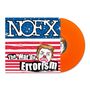 "NOFX", "The War on Errorism", Porträt eines Clowns auf US-Flagge, orangefarbene Schallplatte.
