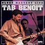 "BLUES MASTERS LIVE" und "TAB BENOIT" in kräftigen Lettern. Ein Mann spielt Gitarre, Mikrofon daneben., 2 LPs