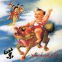 „Stone Temple Pilots“. Kind reitet auf drachenartigem Tier, Figuren aus Wolken, farbenfrohe Illustration., Super Audio CD