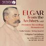 Text: "ELGAR from the Archives vol.1, Premiere Recordings Remastered." Illustration eines Mannes im Profil., CD