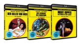 Drei Blu-ray-Cover der Filmart Giallo Edition: "Der Killer von Wien", "Der Schwanz des Skorpions", "Night Ripper". Jeweils FSK 16., 3 Blu-ray Discs