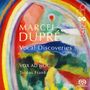 Text: "Marcel Dupré Vocal Discoveries", "Vox Ad Hoc", "Tobias Frank". Logo: Bunte abstrakte Illustration mit Regenbogen.