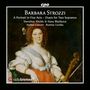 Text: "Barbara Strozzi: A Portrait in Five Acts – Duets for Two Sopranos." Gemälde einer Frau mit Instrument., CD