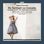 "Die Nachtigall von Gorenjska" von Anton Foerster. Frau in blauem Kleid lehnt an weißer Wand, Hände hinterm Kopf.