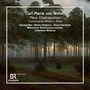 Aufschrift über Musik von Carl Maria von Weber. Waldlandschaft mit dichtem Baumbestand und Sonnenuntergang im Hintergrund., CD