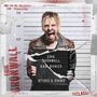 Gefängnisfoto mit der Aufschrift: "Erik Grönwall Bad Bones 871203 & 210812." Mann vor Messlatte, schreit, Lederjacke., LP