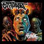 "CUTTHROAT" und "the PURGE EP." Illustration: Zentral eine Person mit mehreren dämonischen Köpfen und Flammen., LP